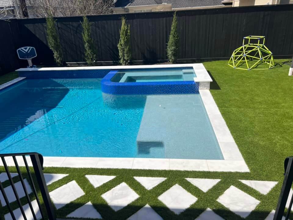 Turf surrounding pool area in Lubbock, TX