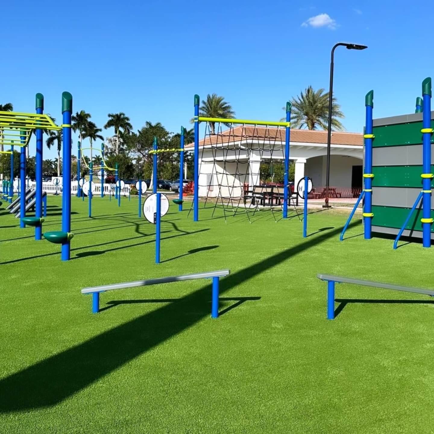 Colorful playground with artificial turf in Lubbock, TX