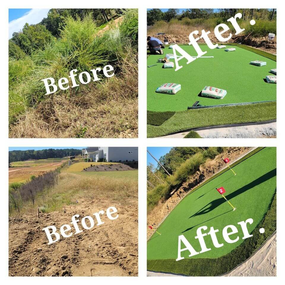 Artificial turf putting green in Lubbock, TX